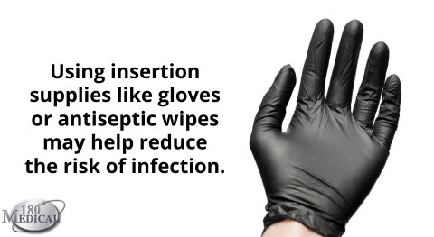 using insertion supplies like gloves or wipes may help reduce the risk of infection