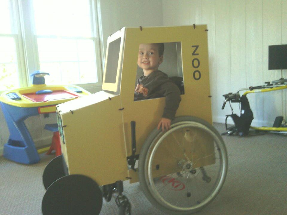 Picture of Grant in his wheelchair costume