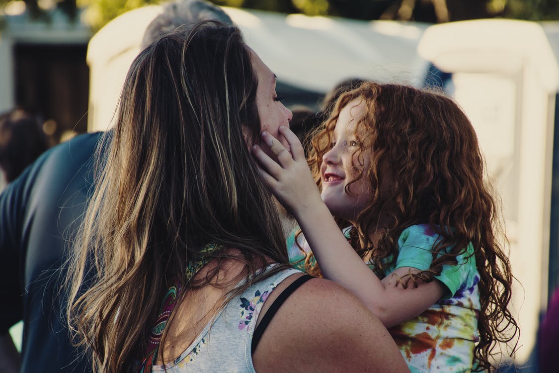 A mom with her little daughter