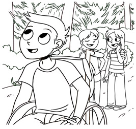 Ethan & Emma on a field trip coloring page