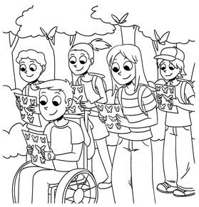 Ethan & Emma butterfly coloring page