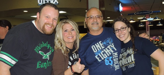 A group of 180 Medical employees at Bowling Night