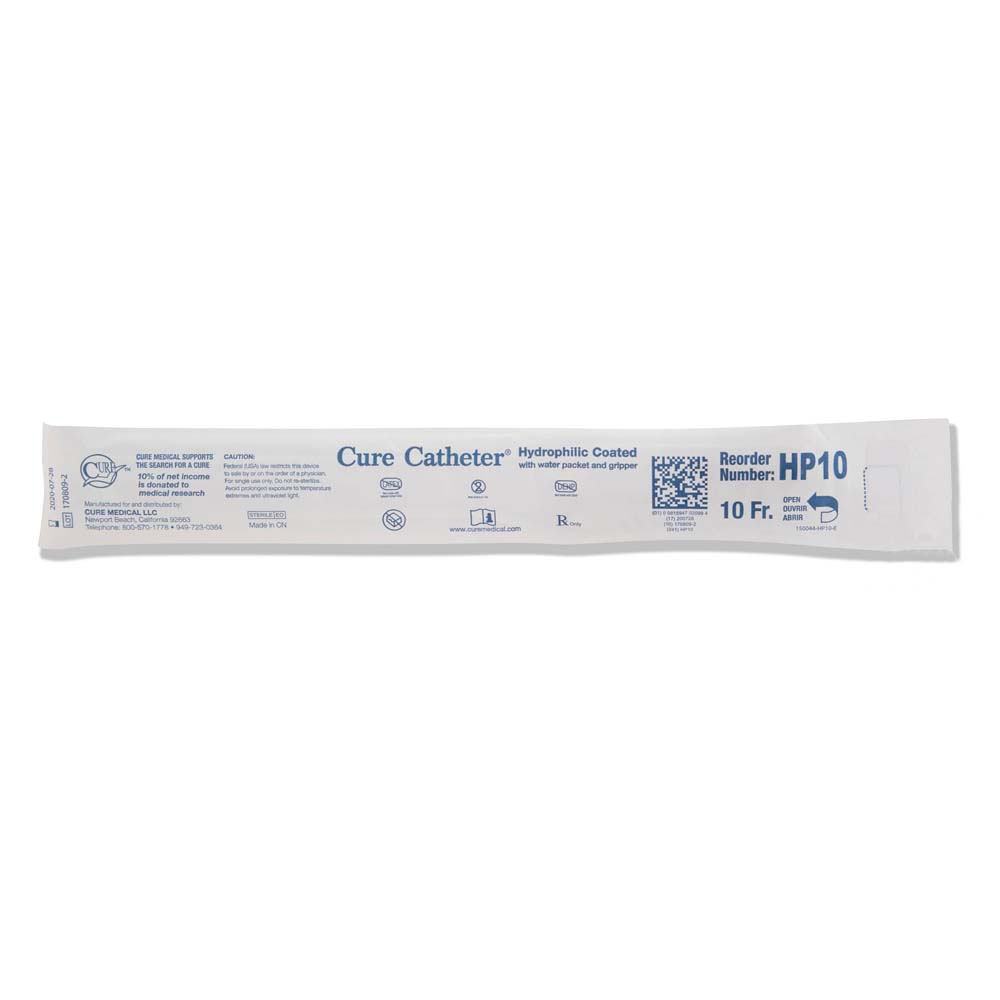 HP10 Cure Medical Pediatric Length Hydrophilic Catheter Package