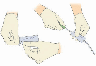 Lubricating catheter before use