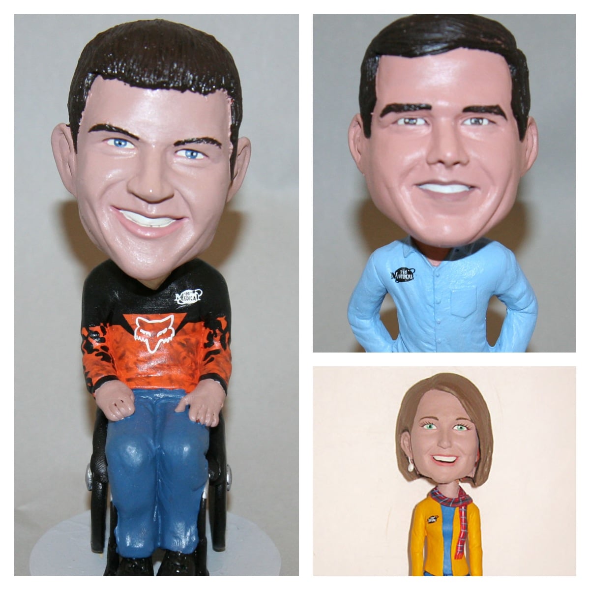 Bill, Jon, and Morgan's bobbleheads for 5 year anniversaries