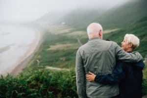 elderly couple on vacation