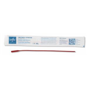 Medline Red Rubber Straight Intermittent Catheter