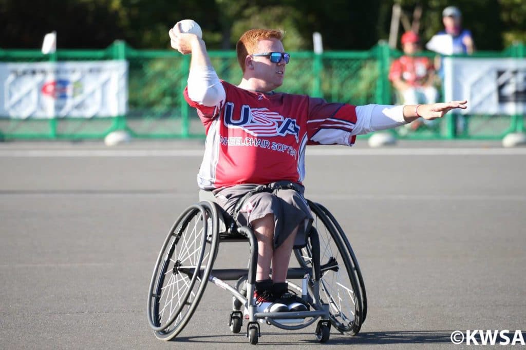 brendan playing wheelchair softball