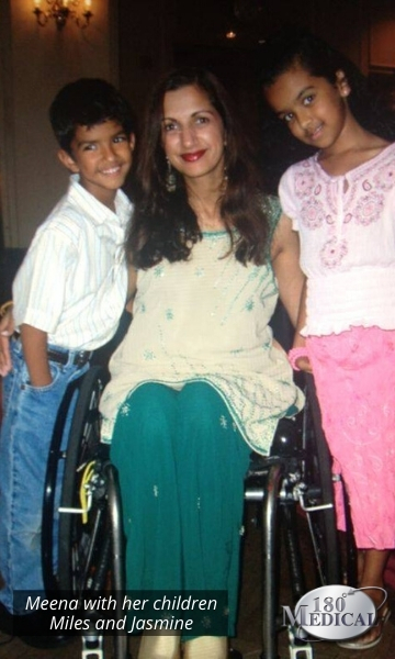 meena with children after spinal cord injury