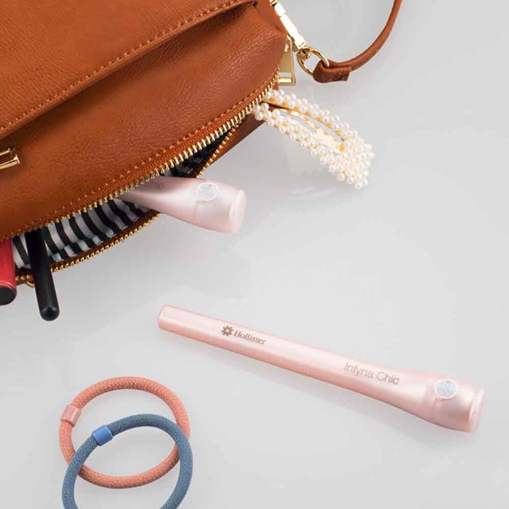 infyna chic catheter next to purse