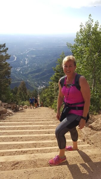 Michele hiking a mountain