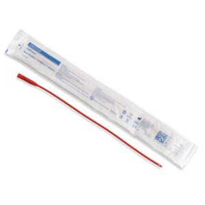 AS44014 Amsino AMSure Red Rubber Catheters 14 French Male Length Catheter with Package